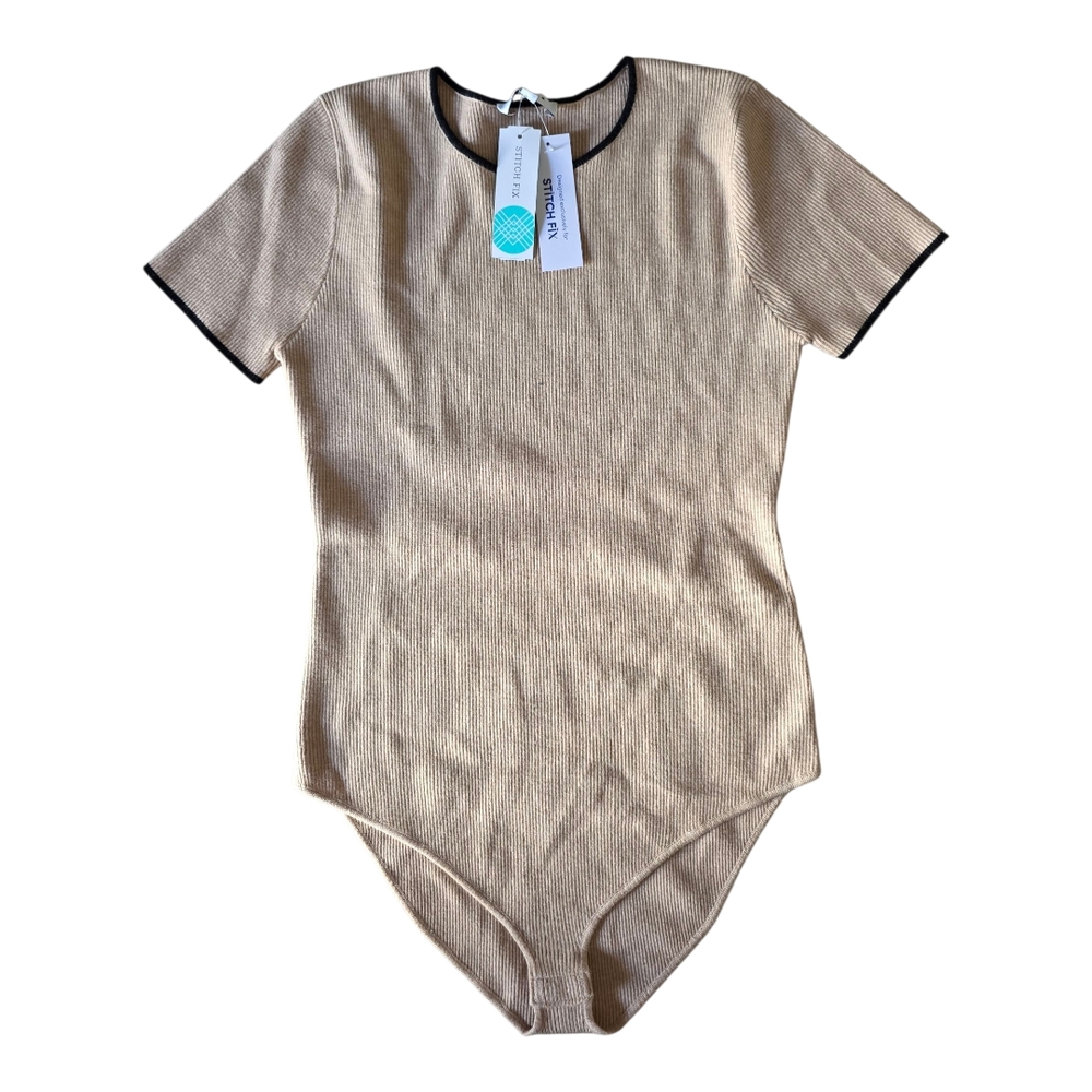 Tan Short Sleeve Bodysuit